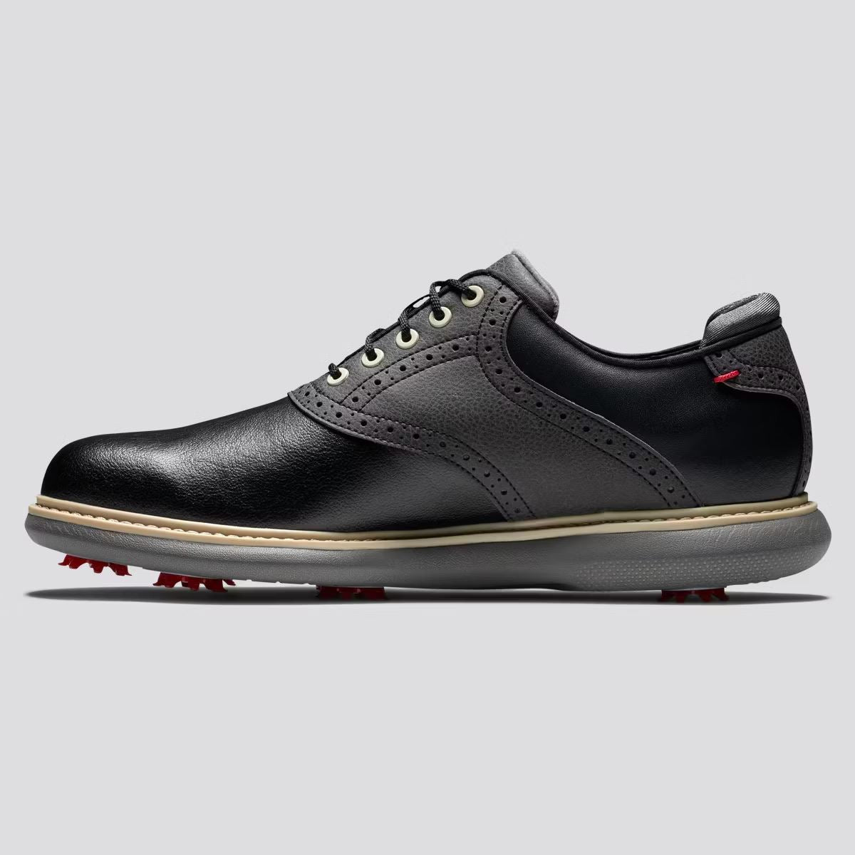 FJ Traditions Saddle Cleated Golf Shoes Black