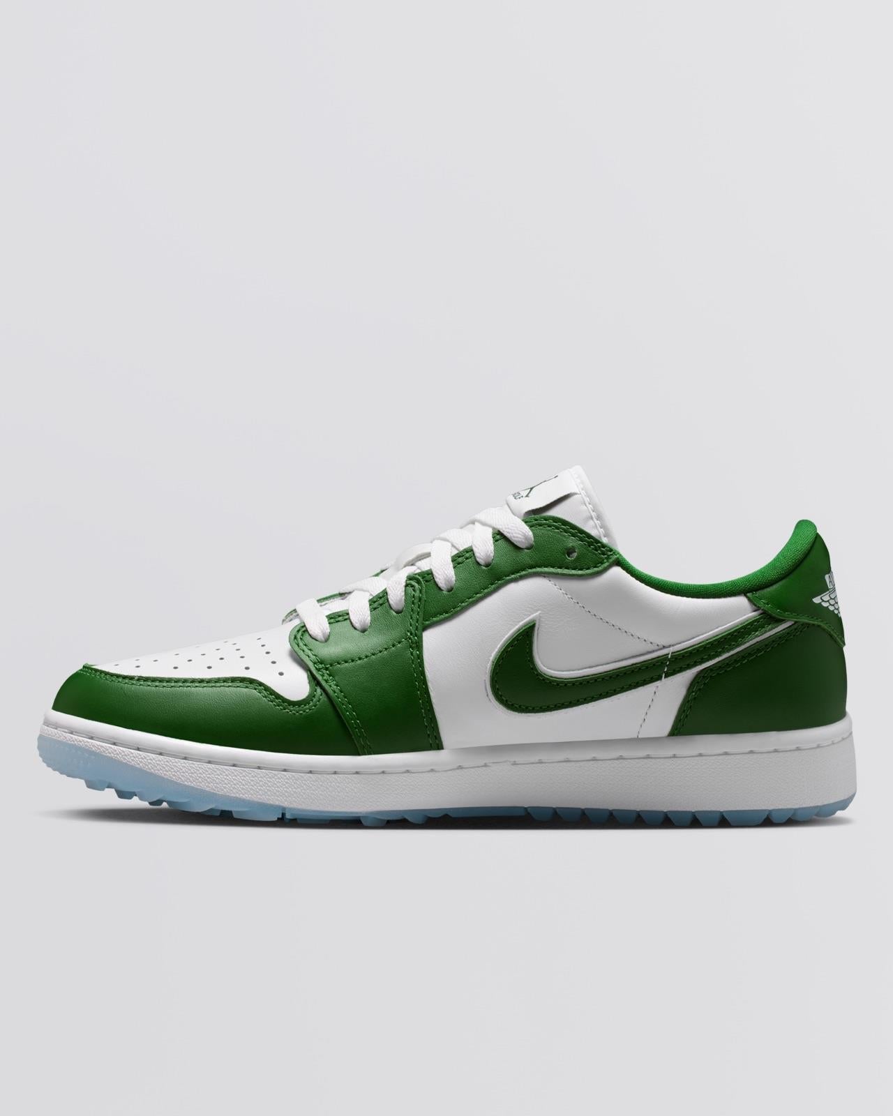 Air Jordan 1 Low Spikeless Golf Shoes Forest Green/White