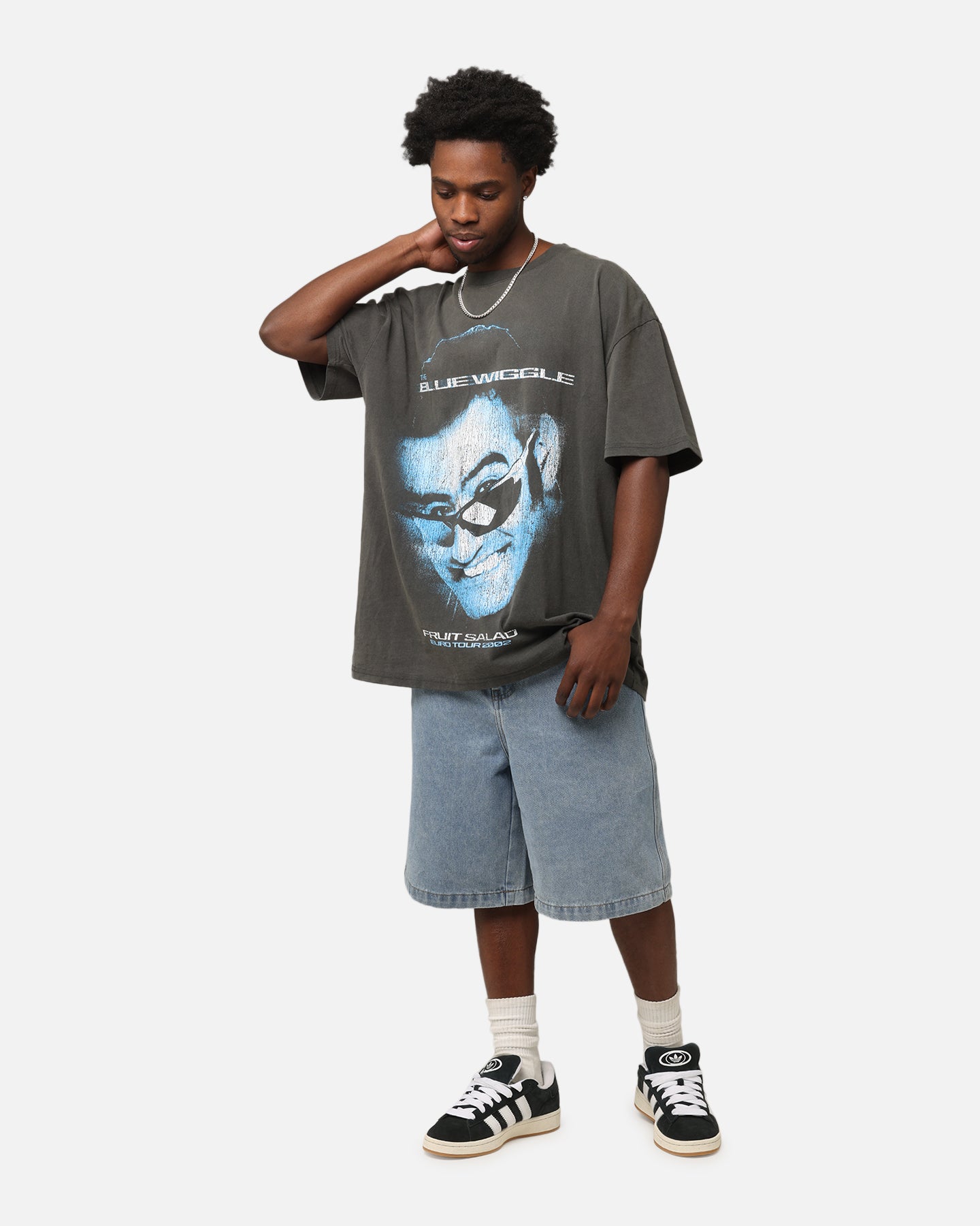 Goat Crew X The Wiggles Blue Wiggle Heavy T-Shirt Black Wash