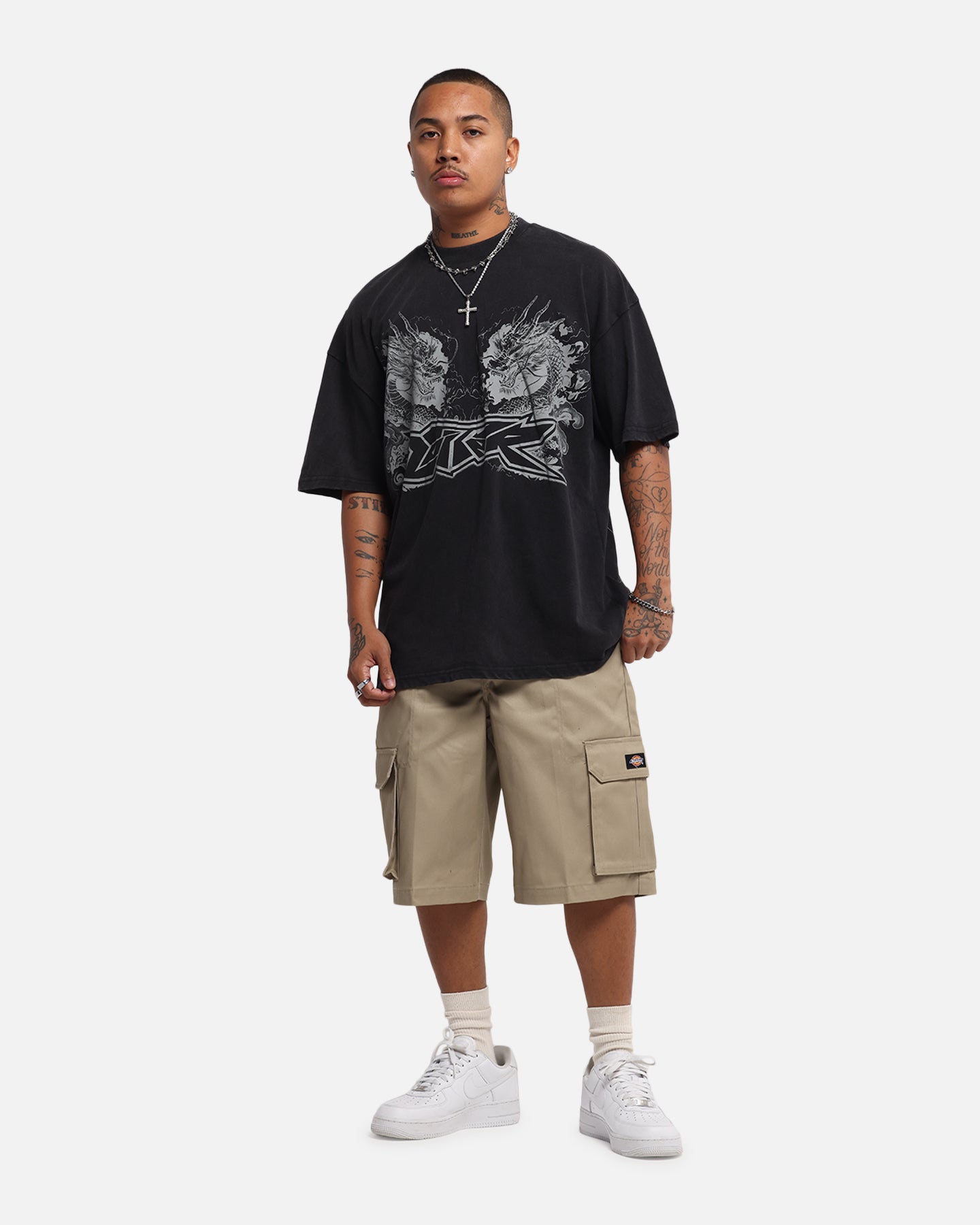 Loiter Draco Born T-Shirt Black Acidwash