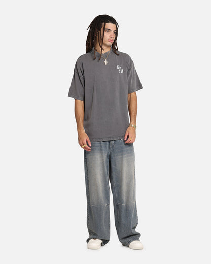 Saint Morta Redemption Mock Neck T-Shirt Washed Charcoal