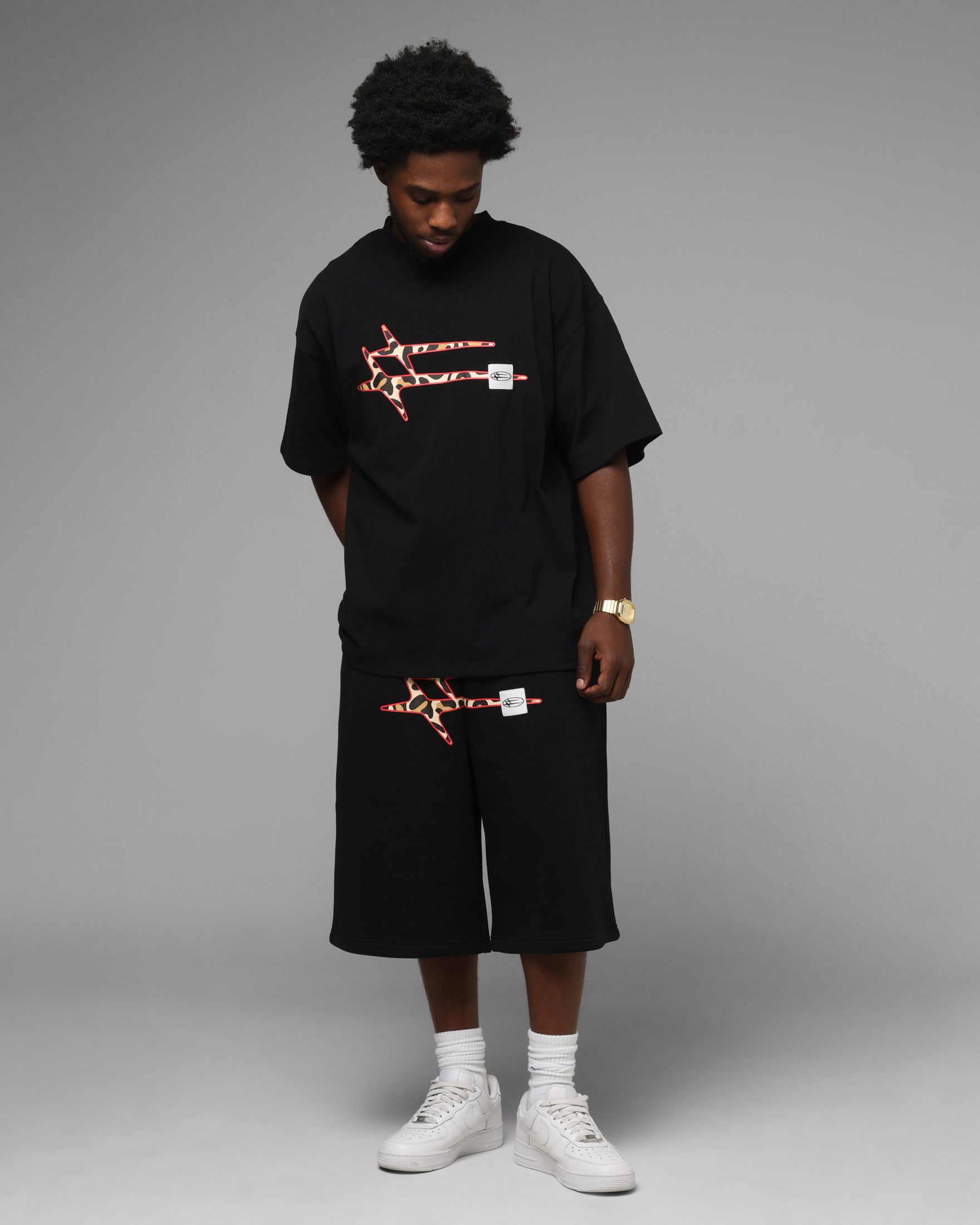 Loiter Hybrid Premium T-Shirt Black/Leopard
