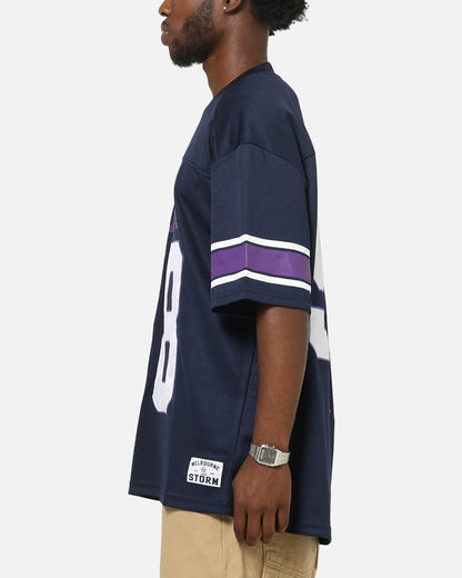 Bleacher Athletic Melbourne Storm NRL Gridiron Mesh Jersey Official Team Color