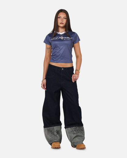 Ed Hardy Women's Cuffed Jeans Indigo