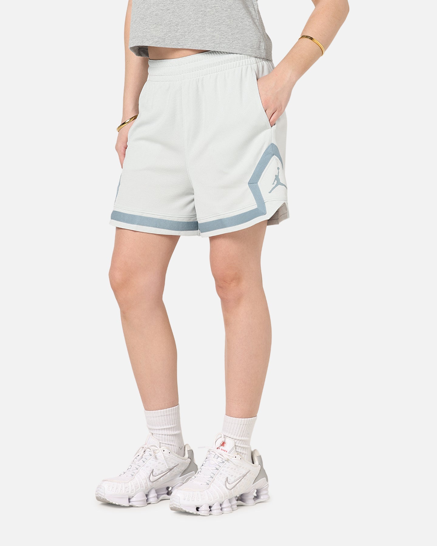 Jordan Women's Dri-FIT 4" Diamond Shorts Light Silver
