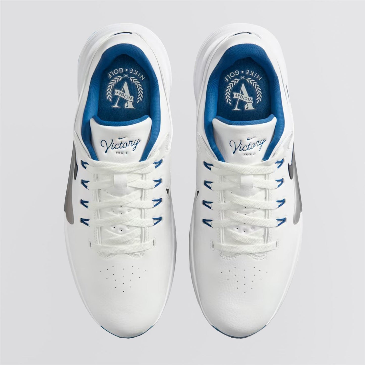 Victory Pro 4 Spiked Golf Shoes Summit White/Obsidian/Court Blue