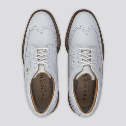 Premiere Series Marquis Cleated Laced Golf Shoes White/Brown