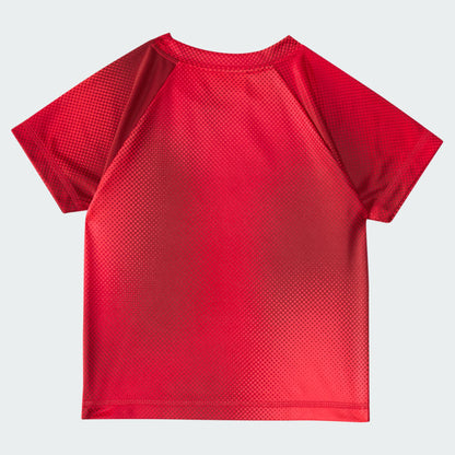 Kids' adidas Two-Piece Short Sleeve Raglan Printed Tee and Shorts Set