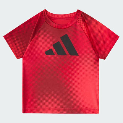Kids' adidas Two-Piece Short Sleeve Raglan Printed Tee and Shorts Set