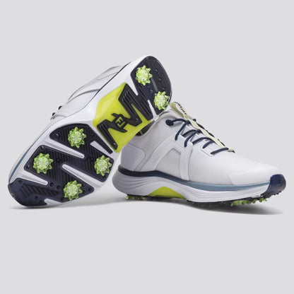 HyperFlex Cleated Laced Golf Shoes White/Blue/Lime