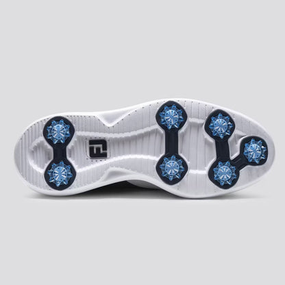 FJ Traditions Saddle Cleated Golf Shoes White/Navy/Blue