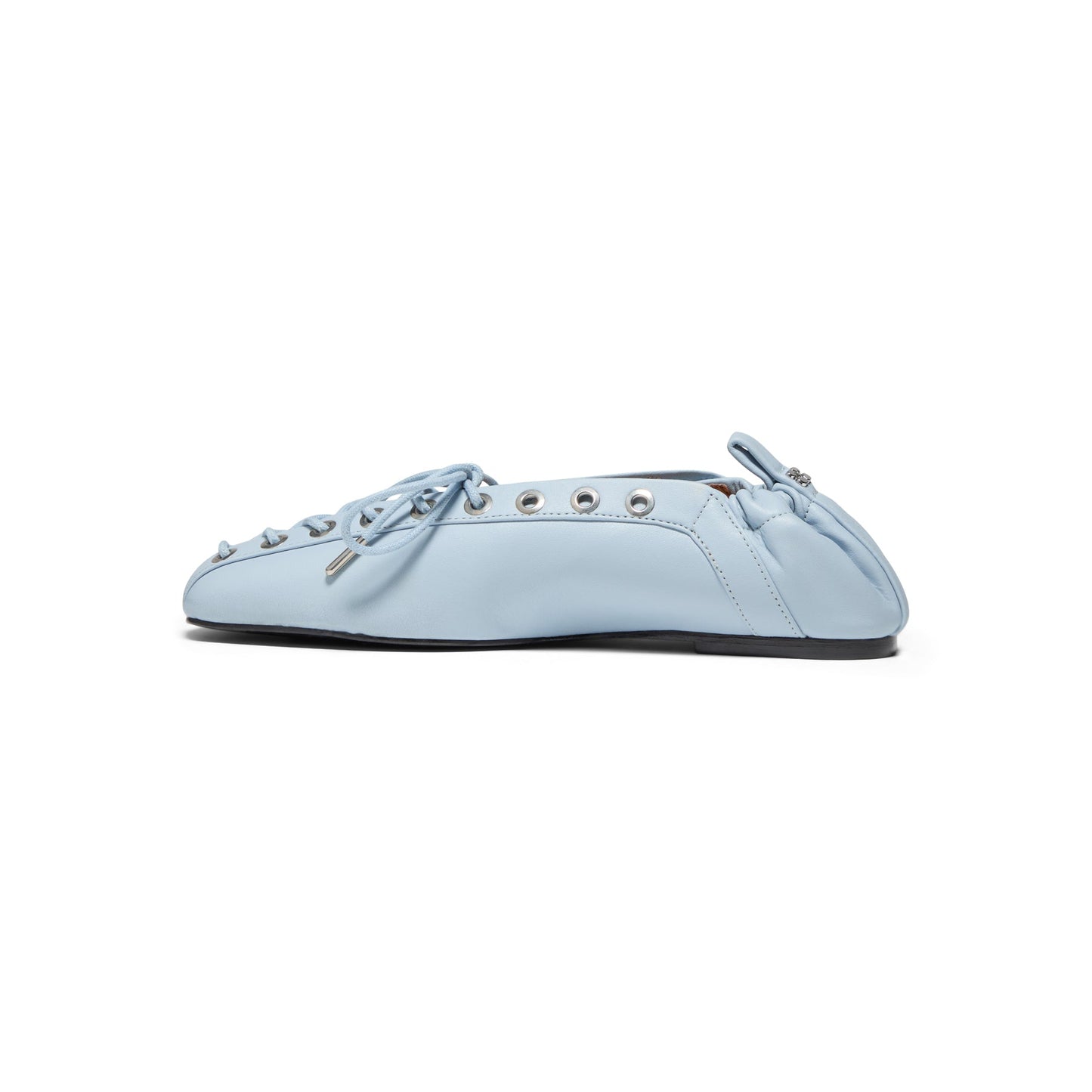 GANNI Eyelets Lace Up Ballerina (Niagara Mist)