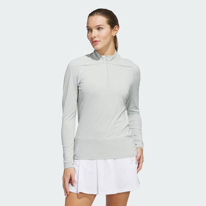 Women's adidas Ultimate365 Solid Quarter-Zip Mock Polo Shirt