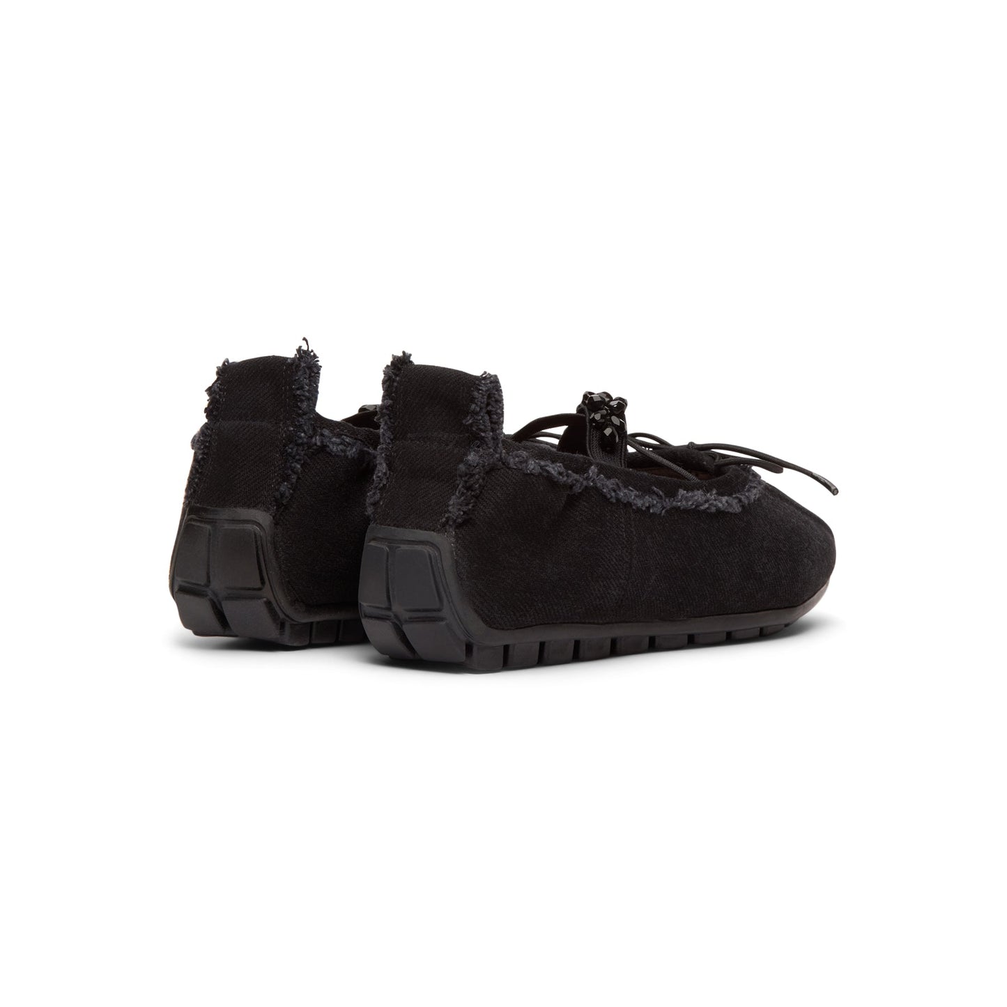 Simone Rocha Embellished Ballerina Grip Flats (Black/Jet)