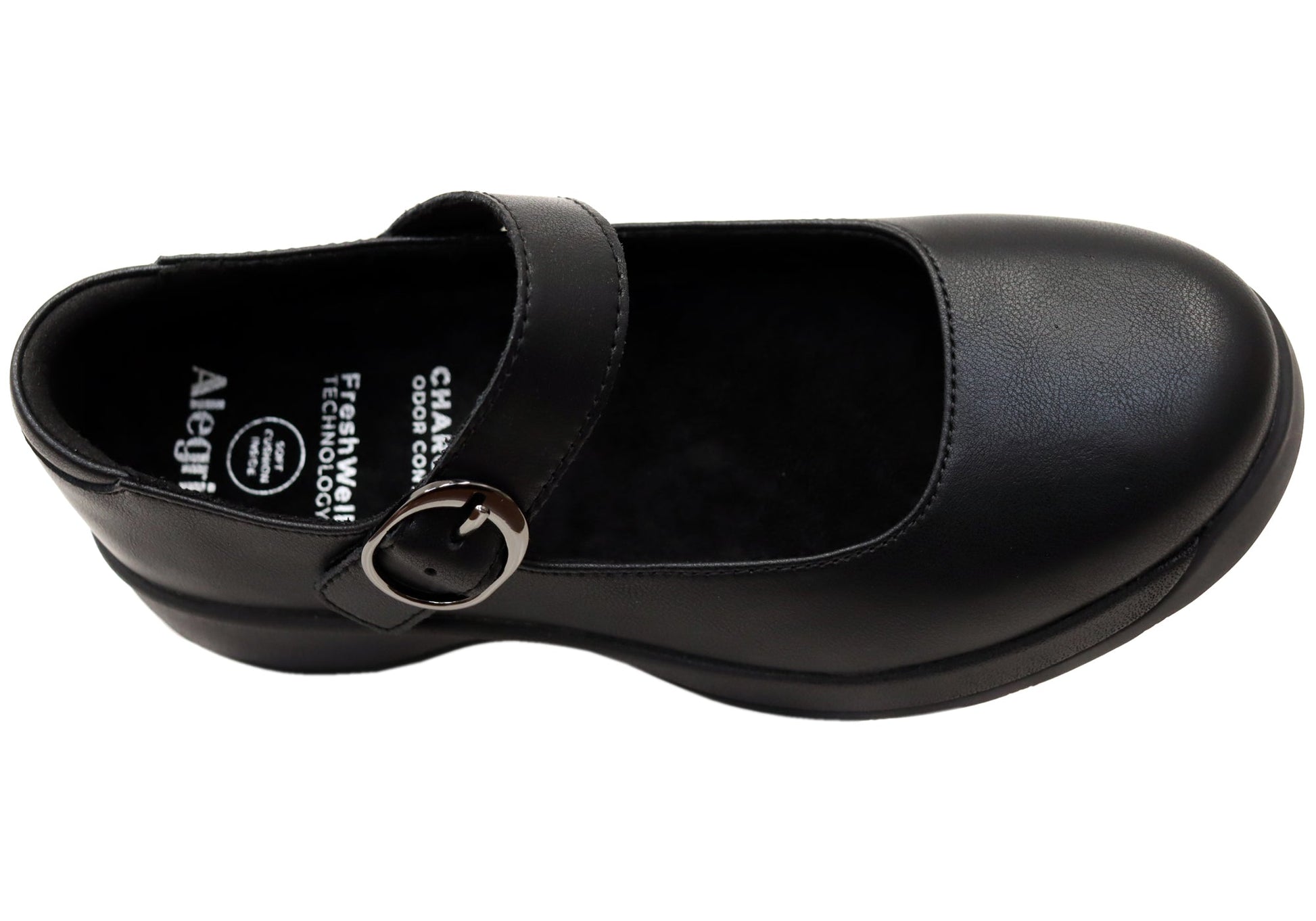 Alegria Jazmine Womens Comfortable Leather Mary Jane Shoes Black Nappa
