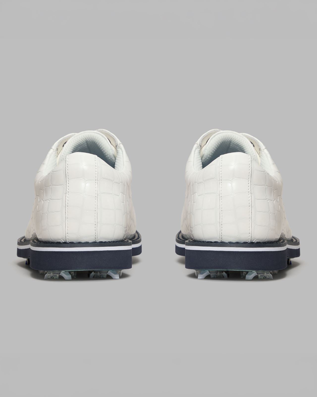 GALLIVANTER G/LOCK Croc Embossed Leather Derby Golf Shoes Snow