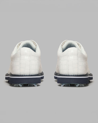 GALLIVANTER G/LOCK Croc Embossed Leather Derby Golf Shoes Snow